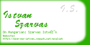 istvan szarvas business card